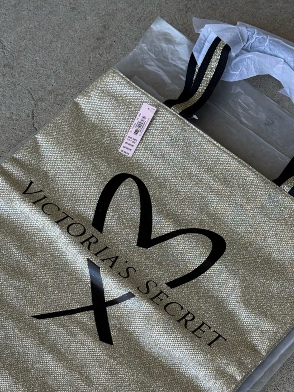 VICTORIA’S SECRET GOLD METALLIC TOTE BAG